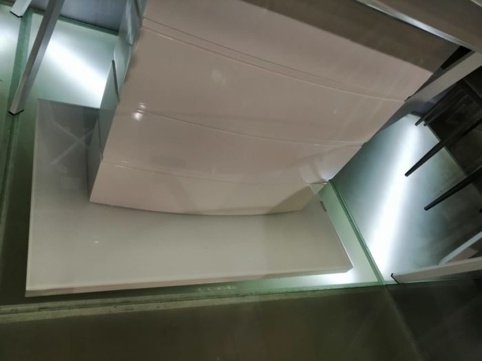 Стол обеденный DT211-1 140 белый глянец, стекло экстрабелое superwhite