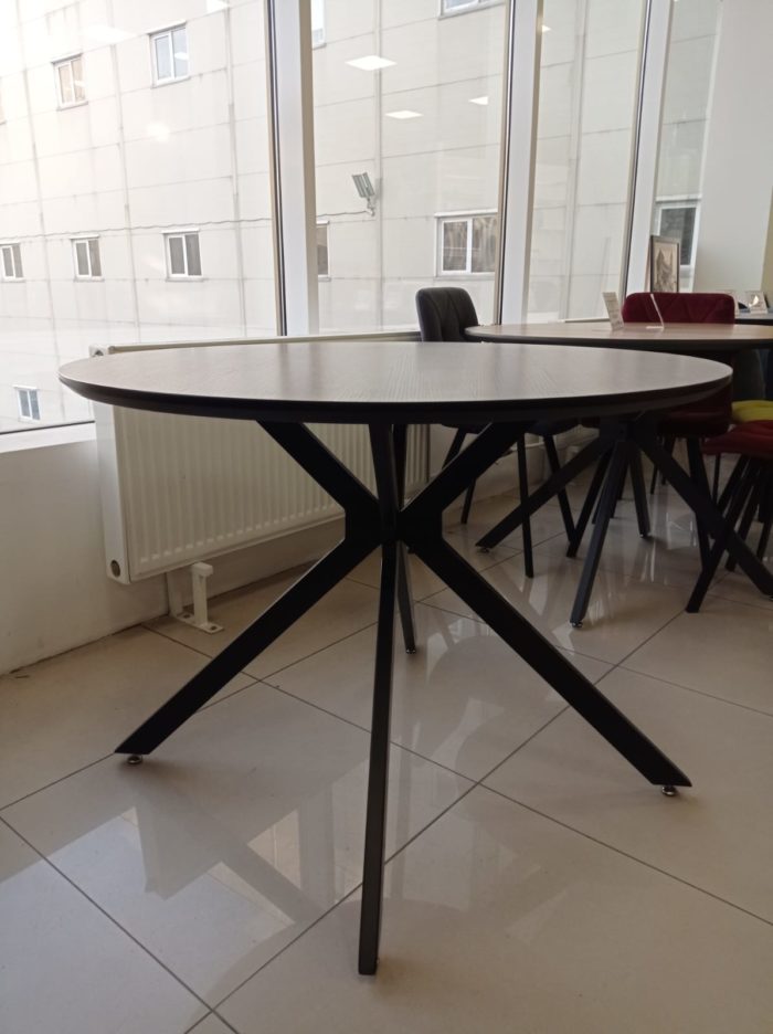Стол обеденный BELLA Ø100*h75 черный,пластик палисандр
