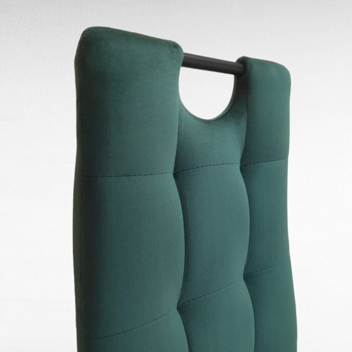 Стул DC611-1 NEW черный, велюр зеленый dark green