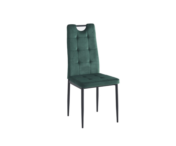 Стул DC611-1 NEW черный, велюр зеленый dark green
