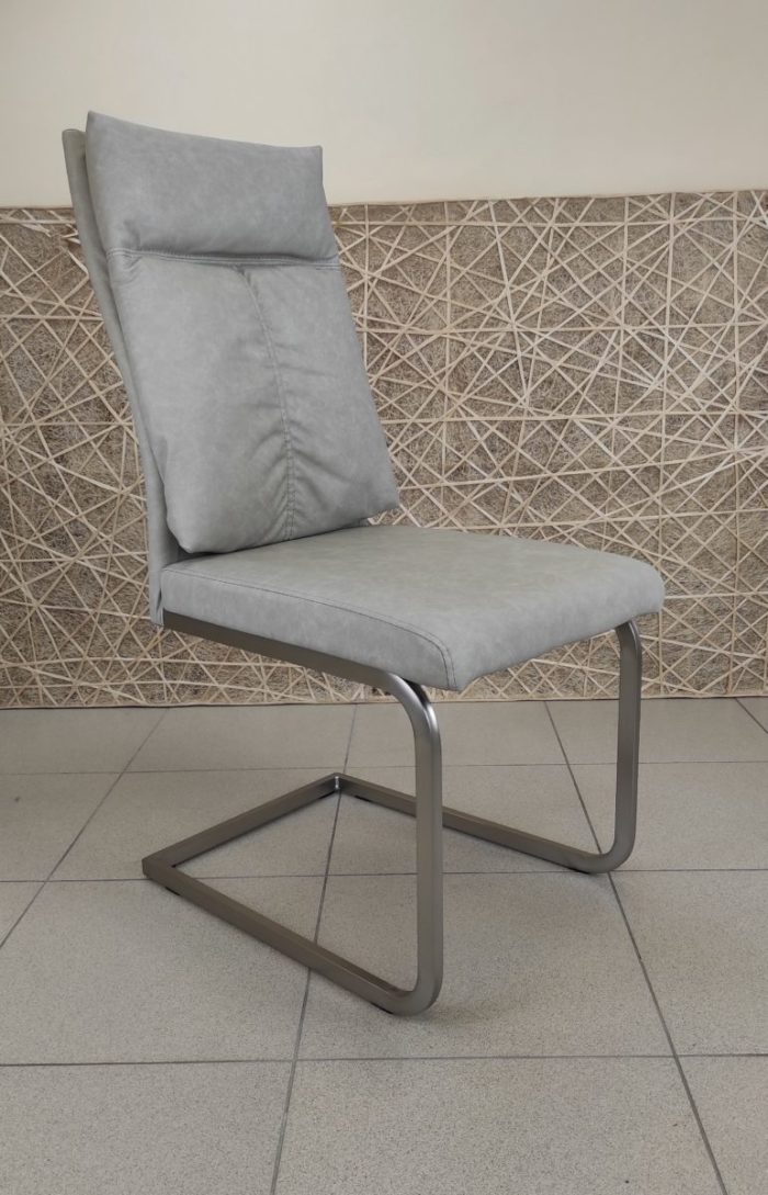 Стул ОКС1054 нерж. сталь, нубук светло-серый Light gray 882