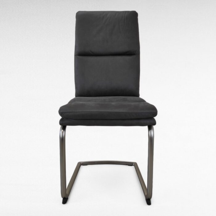 Стул DC312-1 нерж. сталь, нубук антрацит DARK GREY