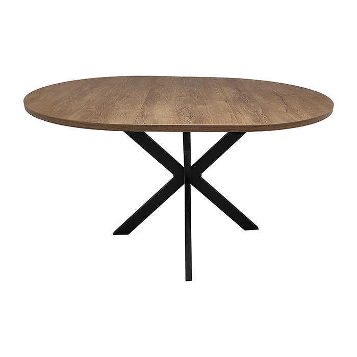Стол обеденный RICCIO Ø100/134*h76 черный, Дуб Канзас