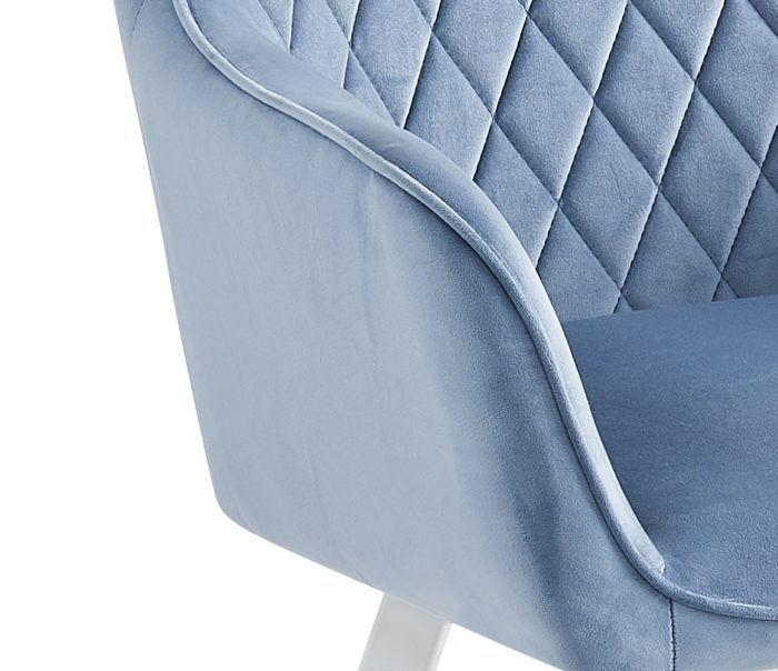 Кресло поворотное DC79001R белый, велюр серо-голубой blue 56
