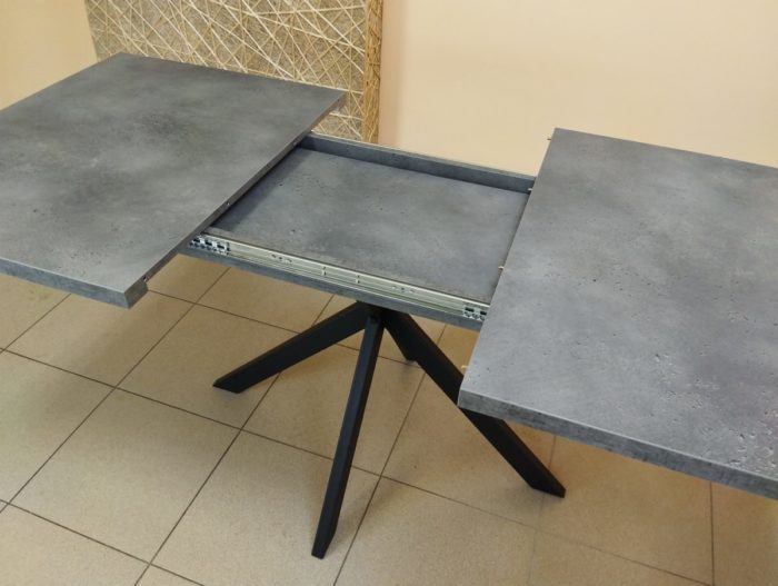 Стол обеденный GRACE 120/160*80 Бетон Портленд