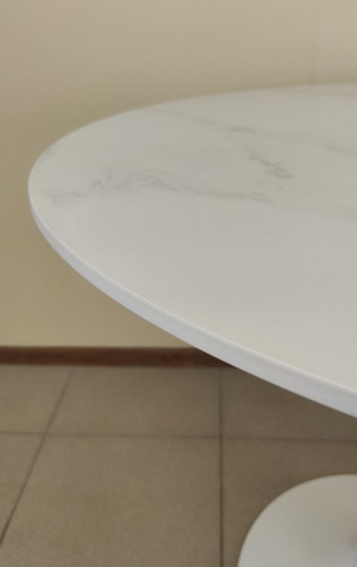 Стол обеденный TULIP CERAMIC Snow White Ø90 (не раскладной)