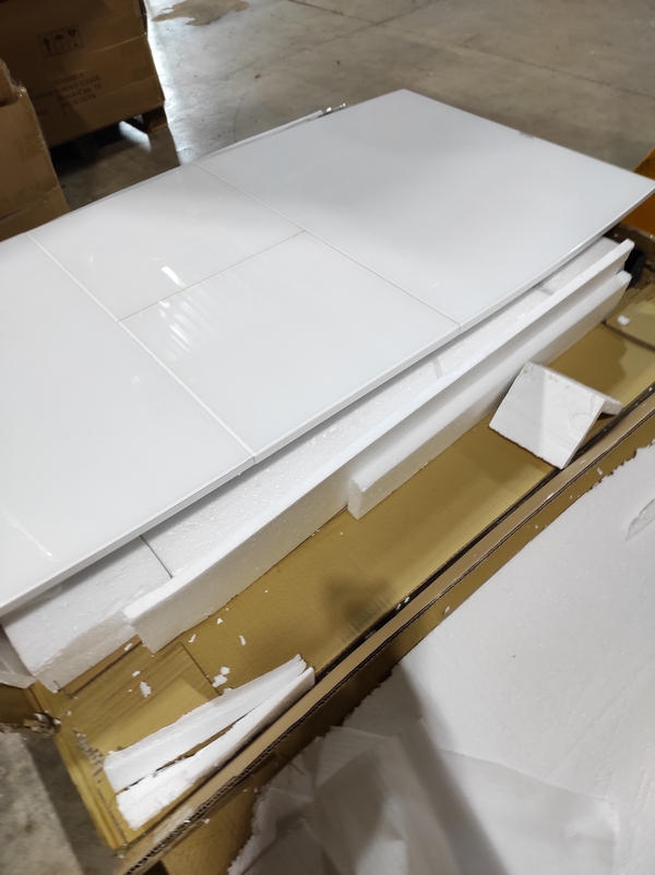 Стол обеденный DT211-1 140 белый глянец, стекло экстрабелое superwhite