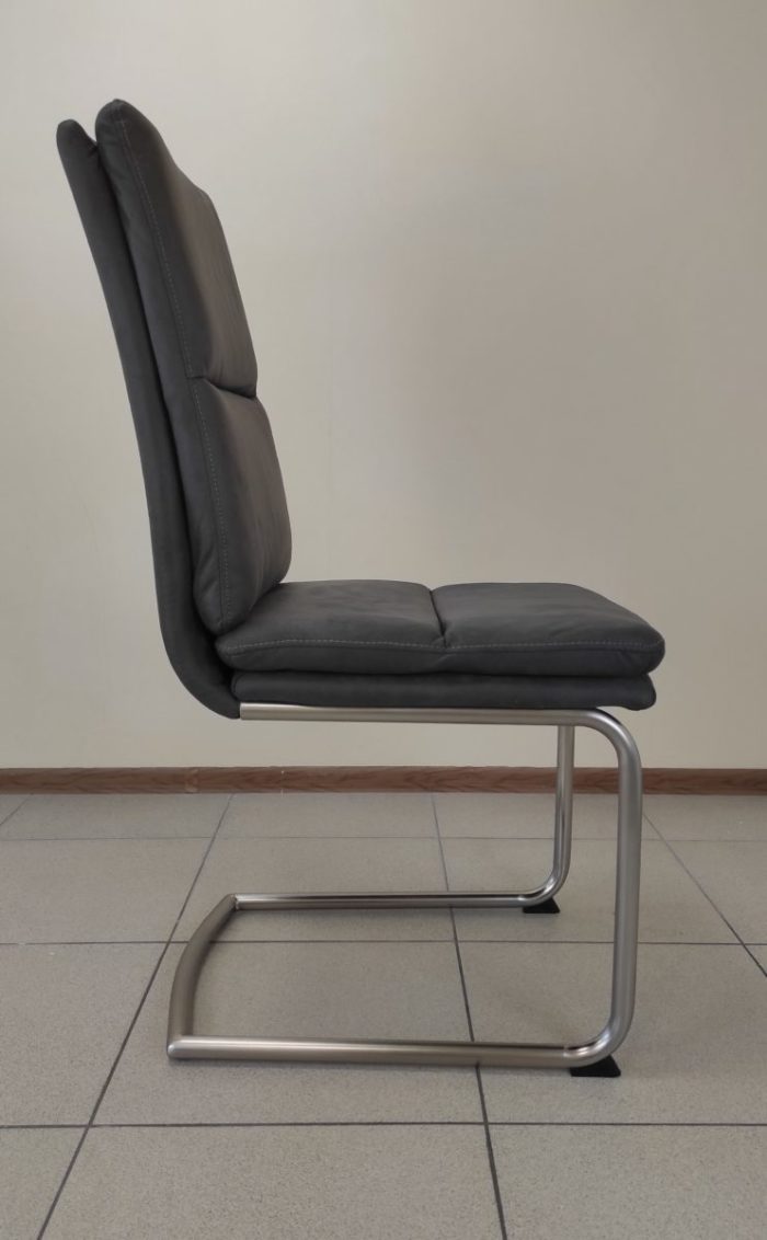 Стул DC312-1 нерж. сталь, нубук антрацит DARK GREY