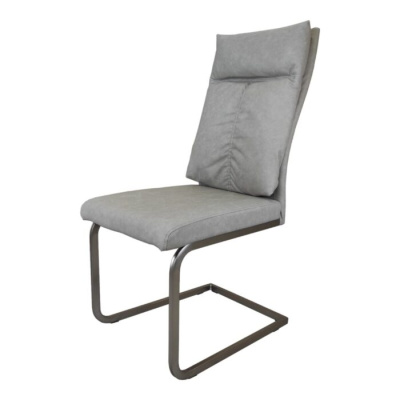 Стул ОКС1054 нерж. сталь, нубук светло-серый Light gray 882