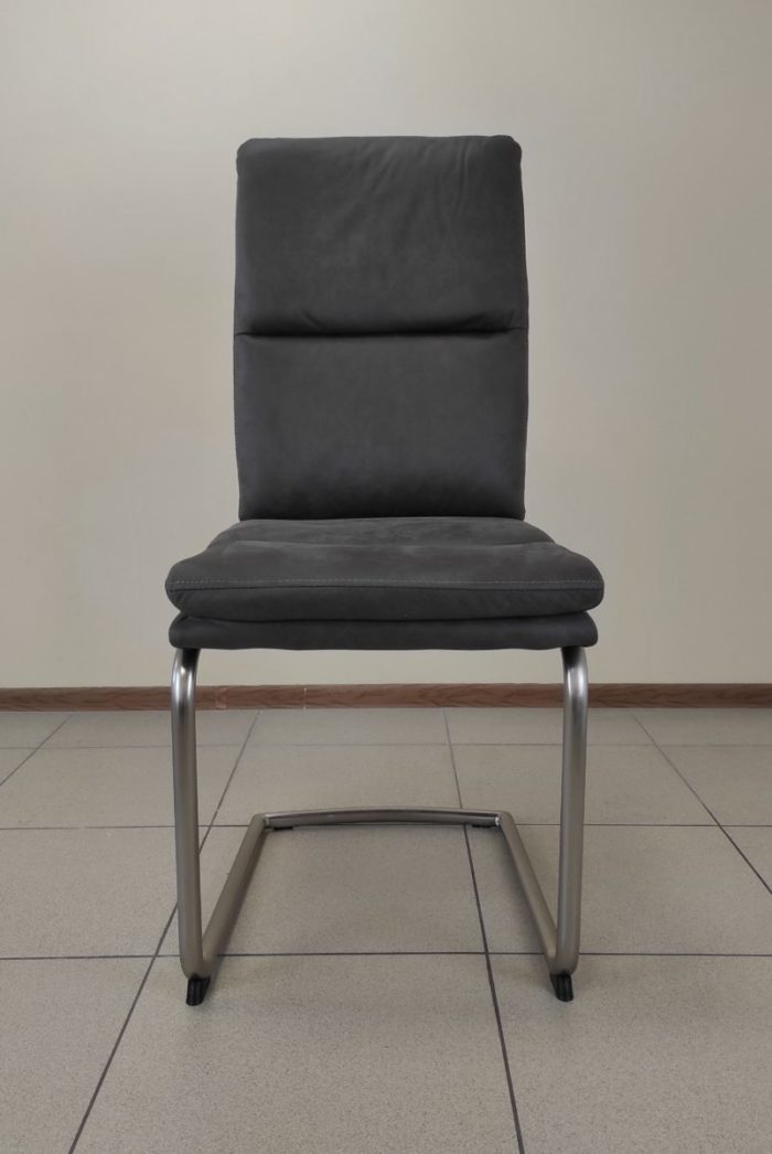 Стул DC312-1 нерж. сталь, нубук антрацит DARK GREY