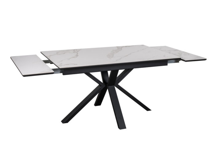 Стол обеденный PARMA 140/170/200*90*75 керамогранит матовый TOP ALPINE WHITE, цвет Белый мрамор