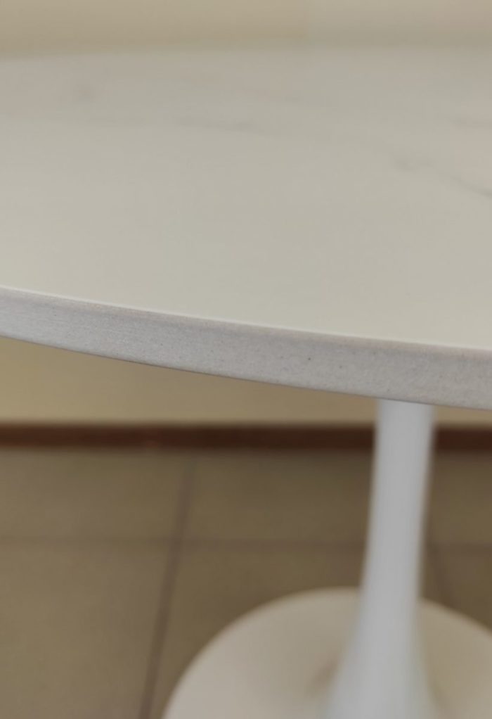 Стол обеденный TULIP CERAMIC Snow White Ø90 (не раскладной)