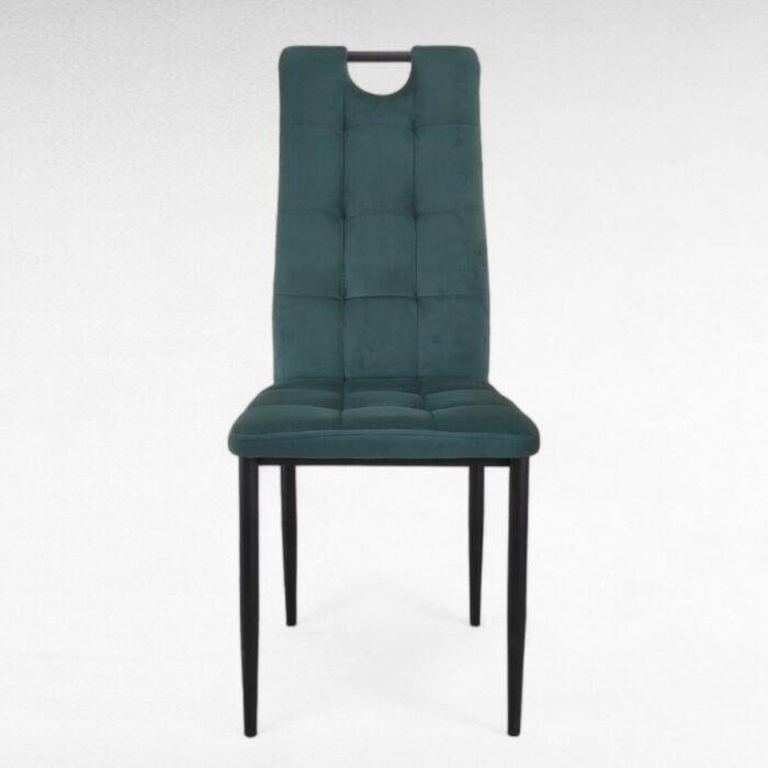 Стул DC611-1 NEW черный, велюр зеленый dark green