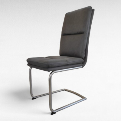 Стул DC312-1 нерж. сталь, нубук антрацит DARK GREY