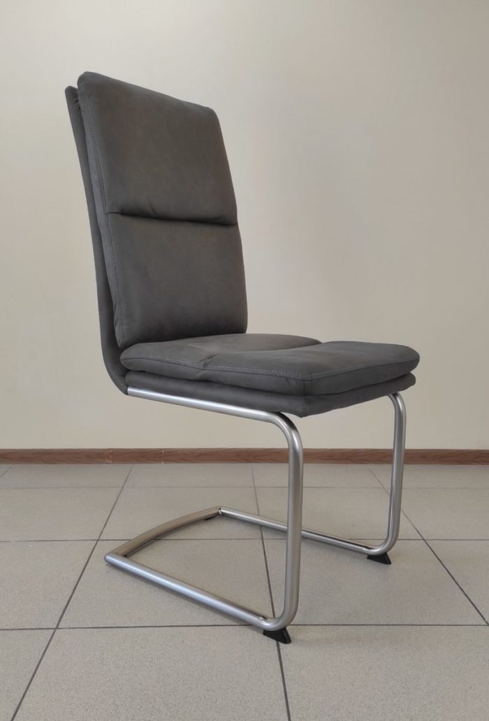Стул DC312-1 нерж. сталь, нубук антрацит DARK GREY