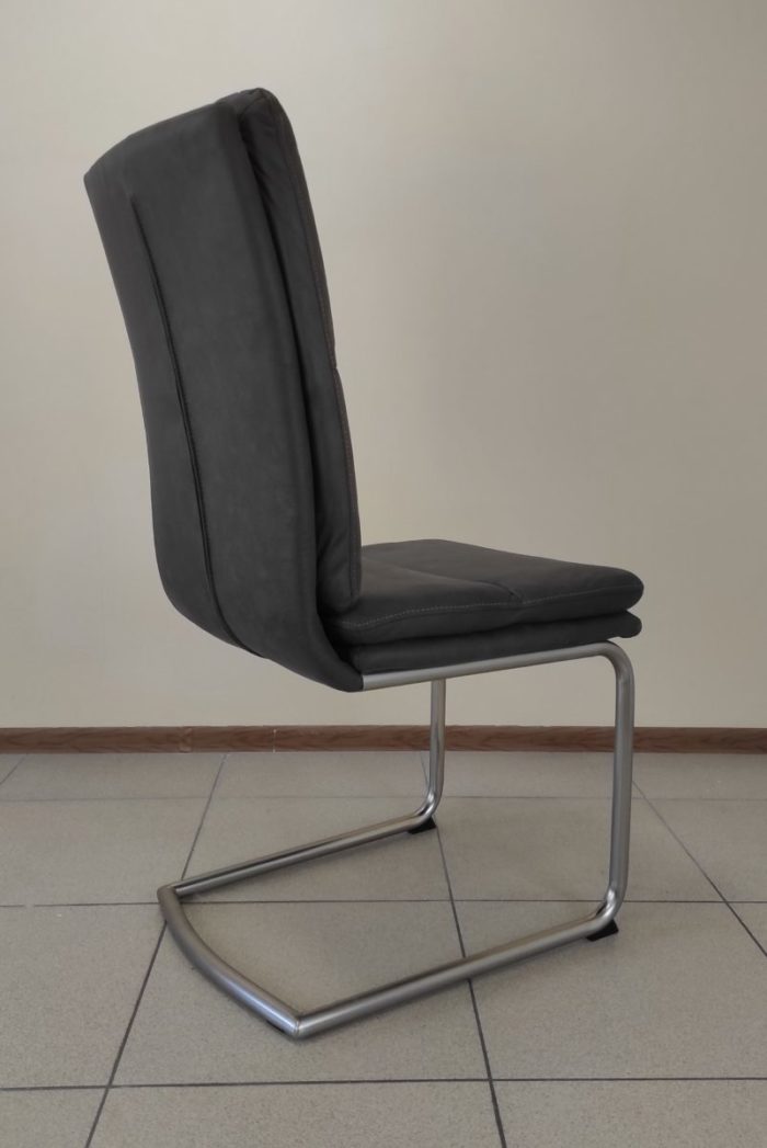 Стул DC312-1 нерж. сталь, нубук антрацит DARK GREY