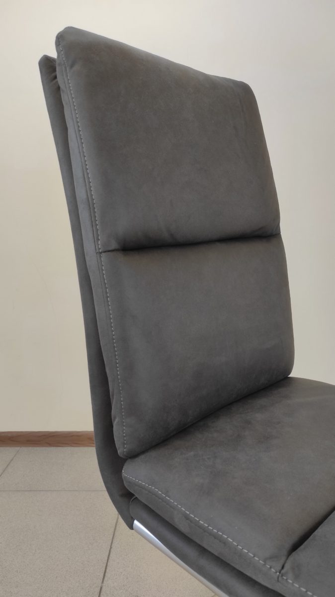 Стул DC312-1 нерж. сталь, нубук антрацит DARK GREY