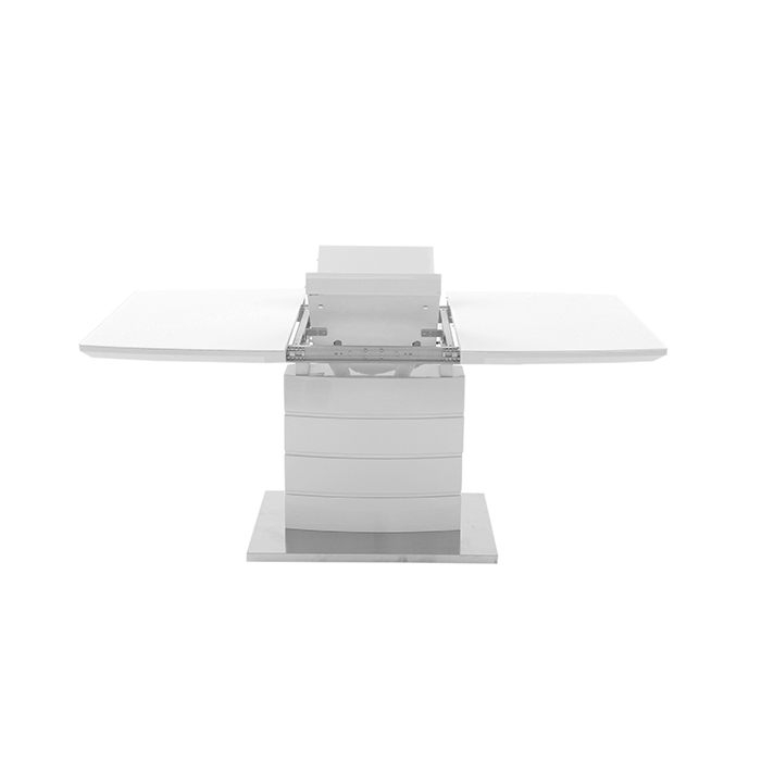 Стол обеденный DT211-1 140 белый глянец, стекло экстрабелое superwhite
