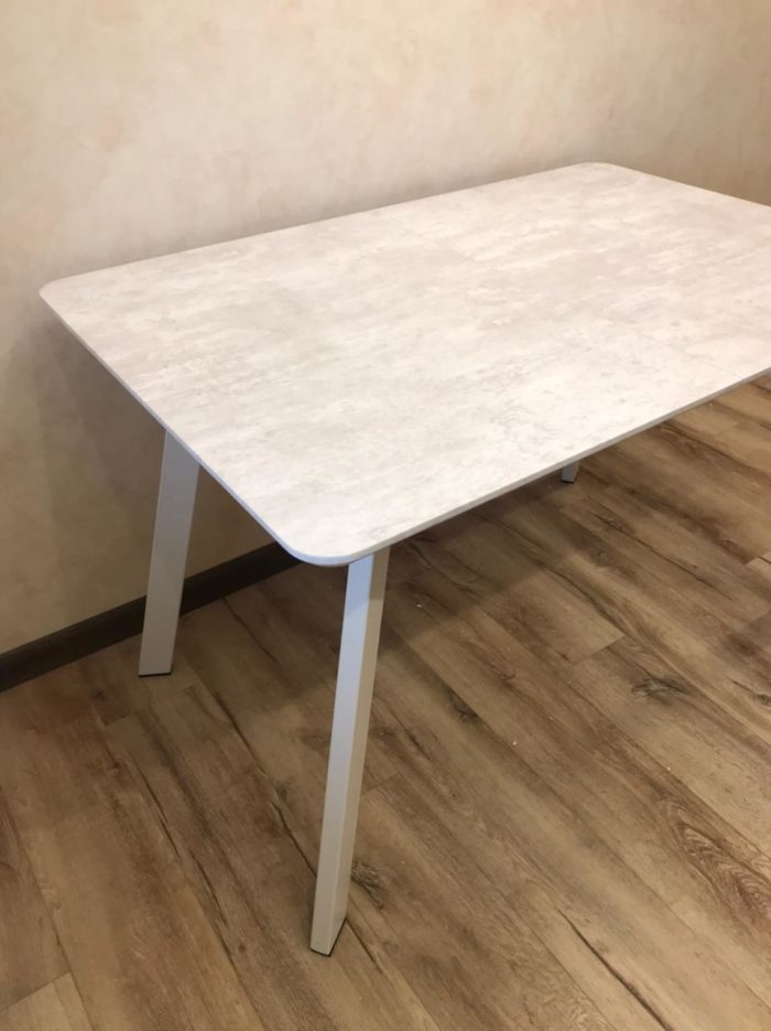 Стол обеденный LEWAY 120/160*80*h76 белый sand,полимерное покрытие белый камень
