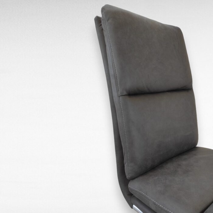 Стул DC312-1 нерж. сталь, нубук антрацит DARK GREY